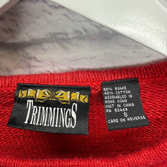 Vintage Trimmings HO HO HO Christmas Sweater Size S Sequins Snowman Ugly Party - Picture 3 of 6